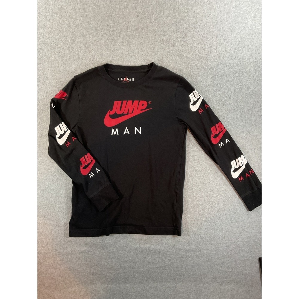 Jordan Jumpman boys Long Sleeve T-Shirt Black Red White A350-023 Size M #518